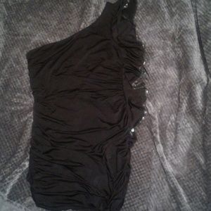 One shoulder ruffle dress